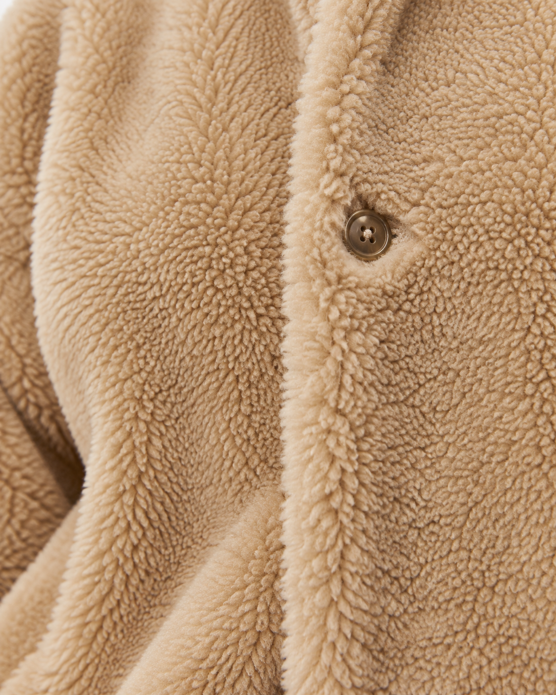 Women's Teddy Jacket - Oversized Fleece Button Front High Collar