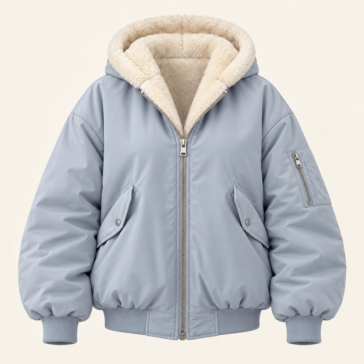 Women's winter jacket in blue, product view