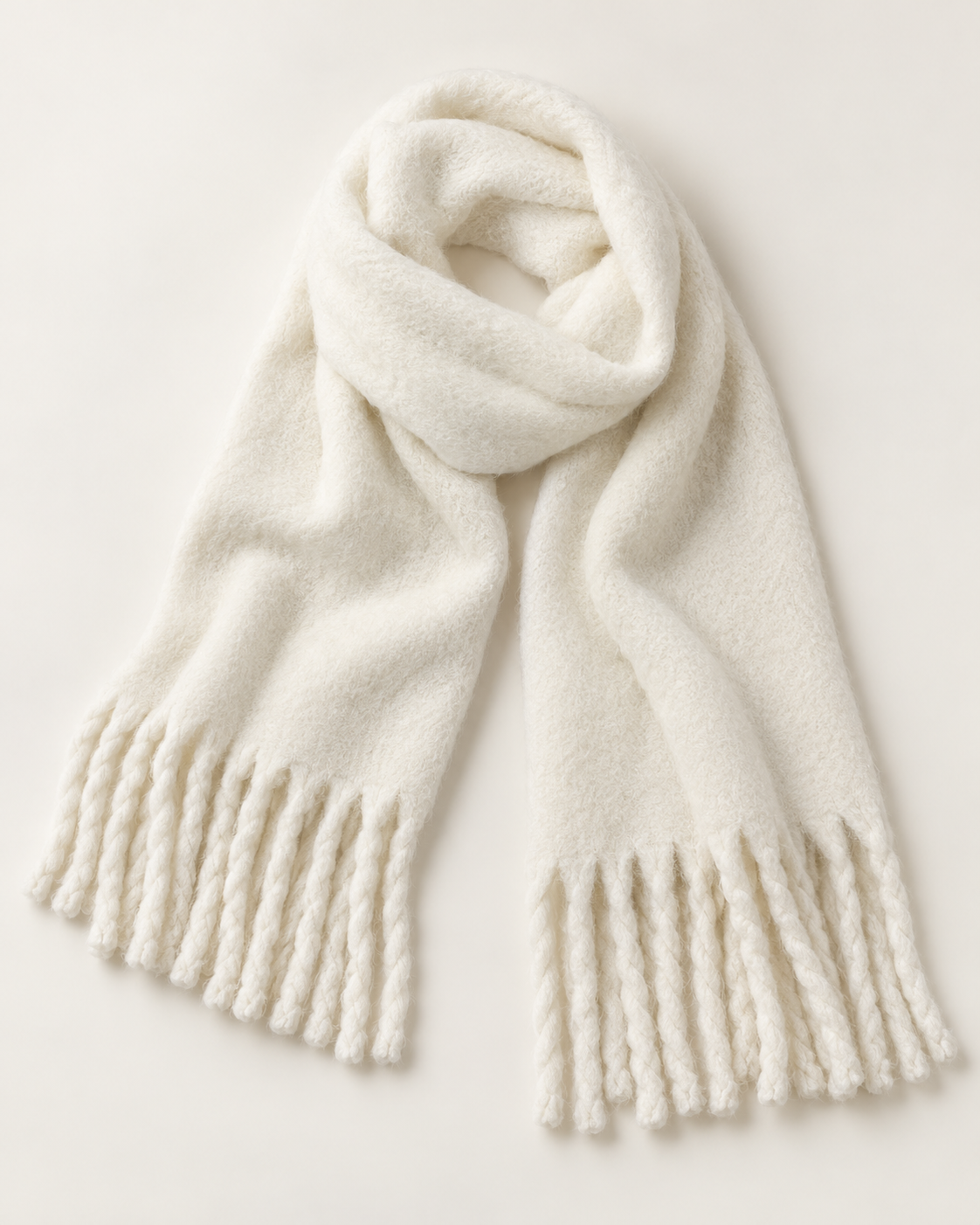 Women's white oversized scarf - product only