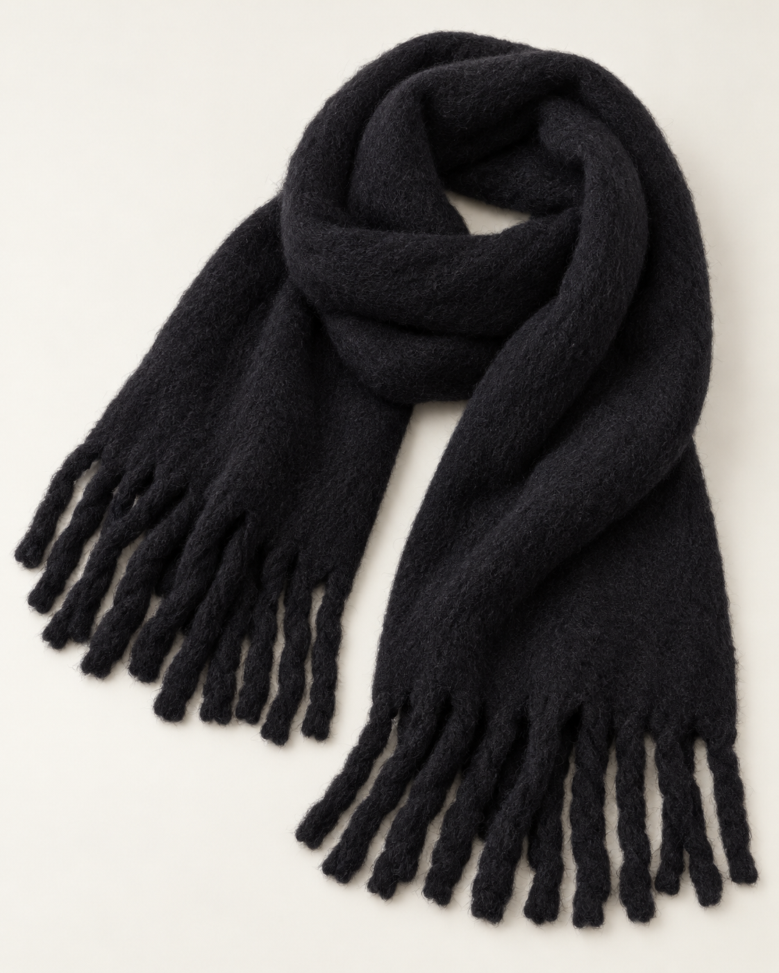 Women's black oversized scarf - product only