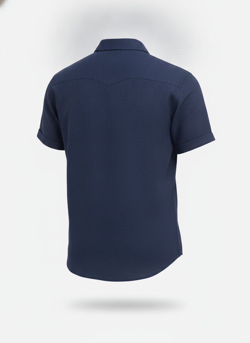 Men's Short Sleeve Shirt - Button-Up with Chest Pocket