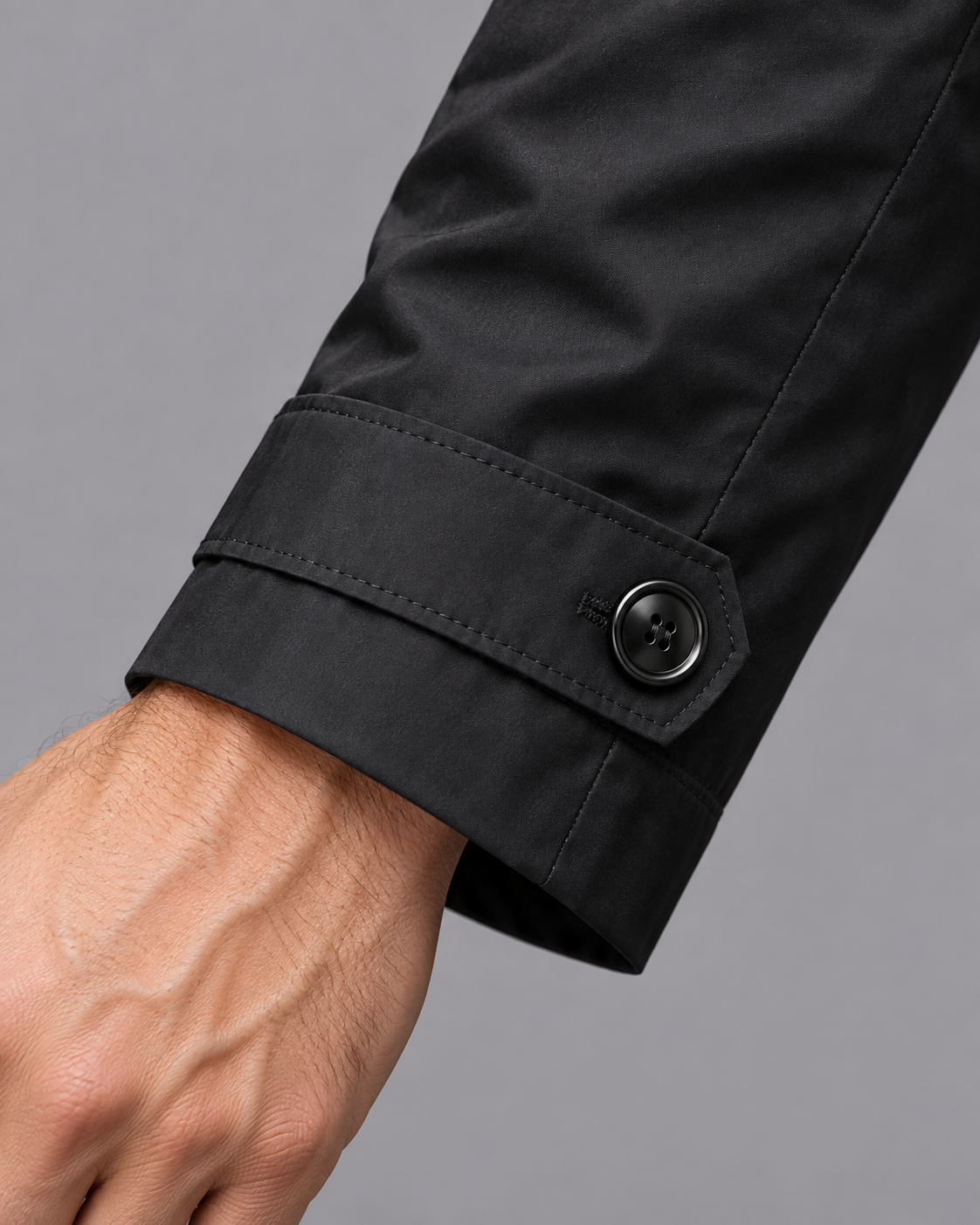 Men's Mac Coat - Water Resistant Button Front Mid Length Jacket