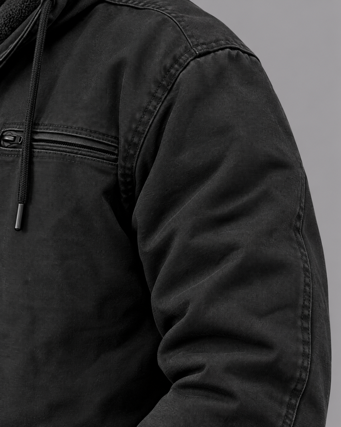 Men's Winter Jacket - Fleece Lined Cotton Thermal Zip Pockets