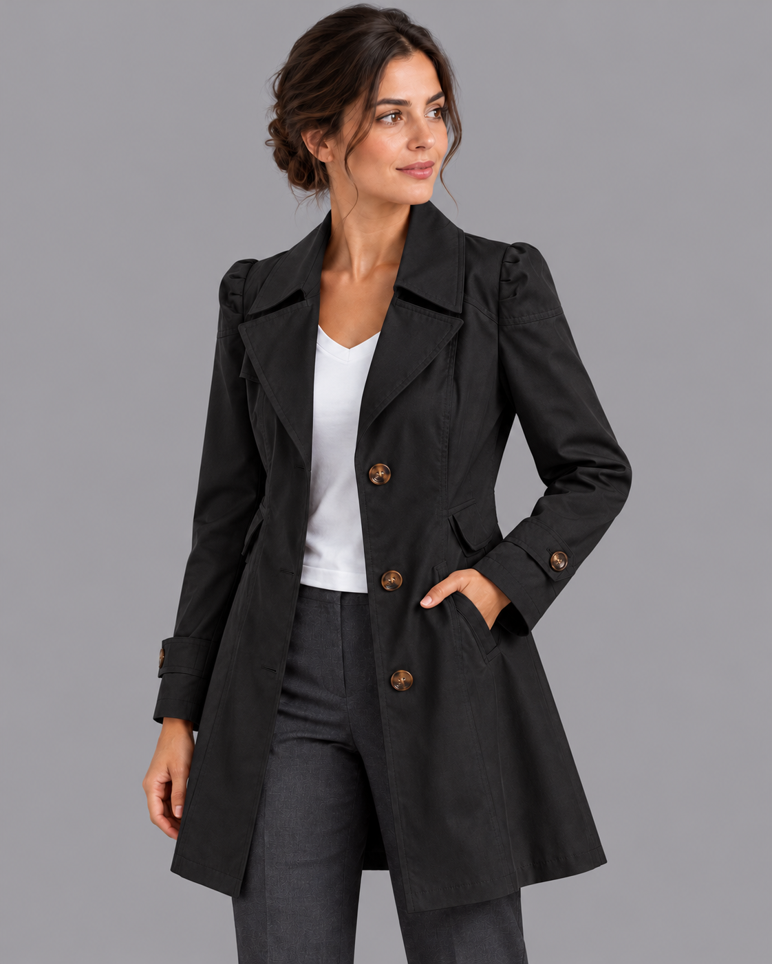 Women's Trench Coat - Lightweight Smart Casual Easy Care Jacket