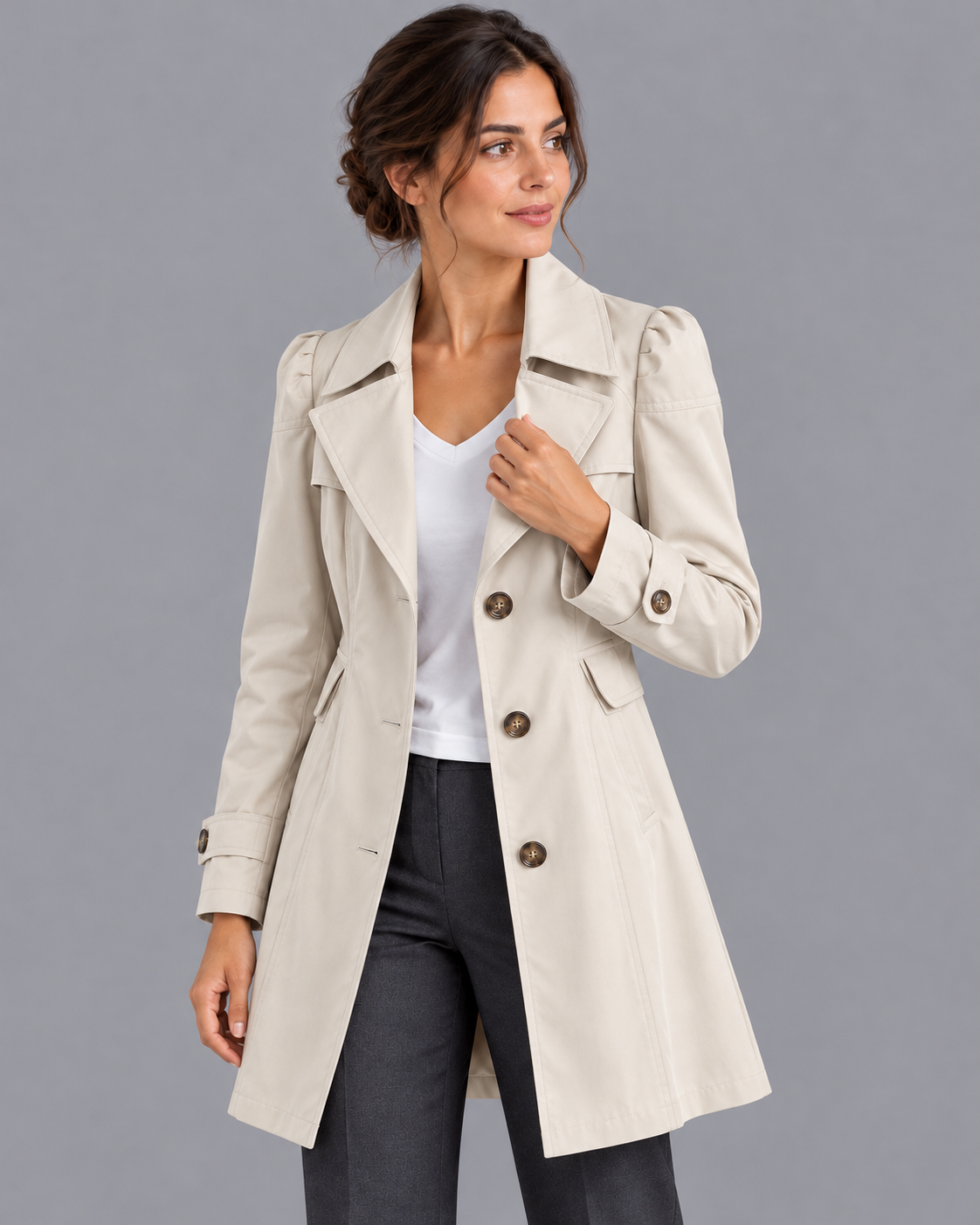 Women's Trench Coat - Lightweight Smart Casual Easy Care Jacket