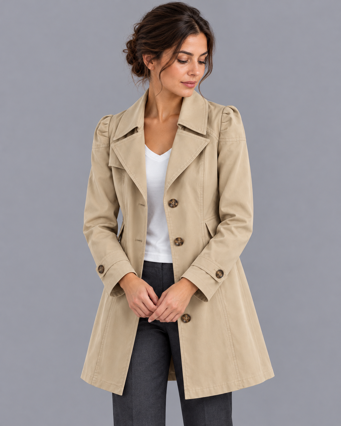 Women's Trench Coat - Lightweight Smart Casual Easy Care Jacket