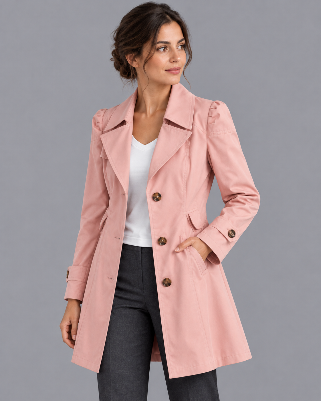 Women's Trench Coat - Lightweight Smart Casual Easy Care Jacket