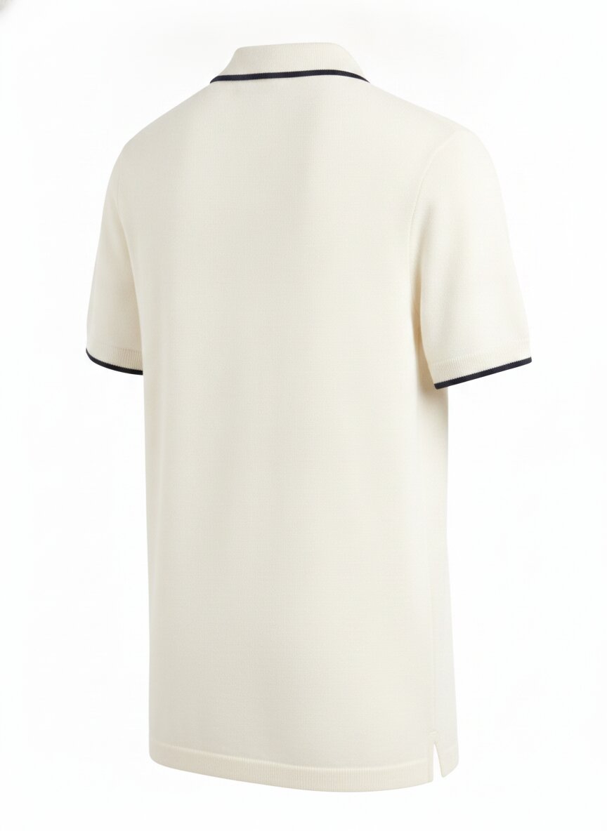Men's Slim Fit Polo Shirt - Cotton Stretch Contrast Collar