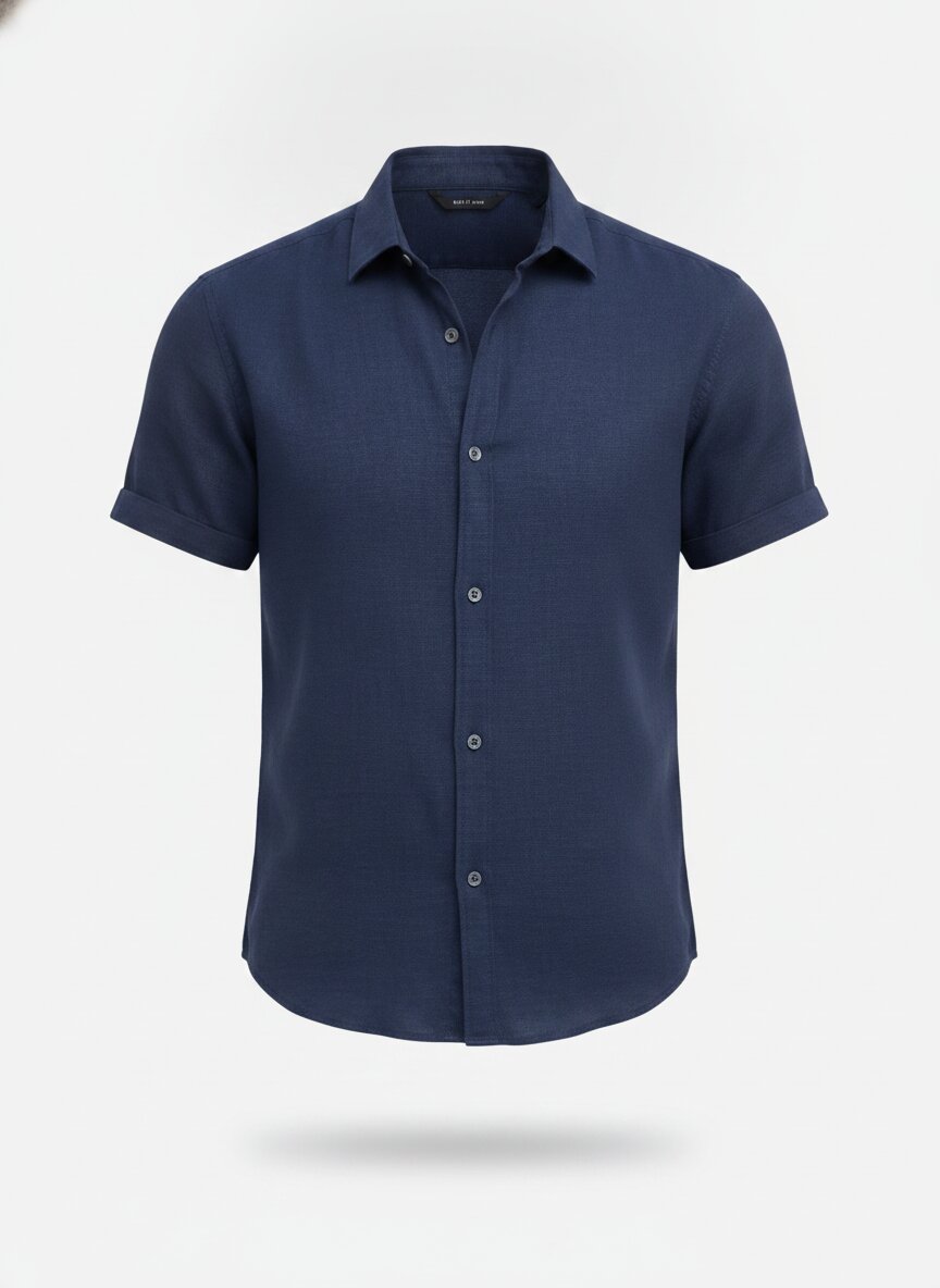 Men's Short Sleeve Shirt - Button-Up with Chest Pocket