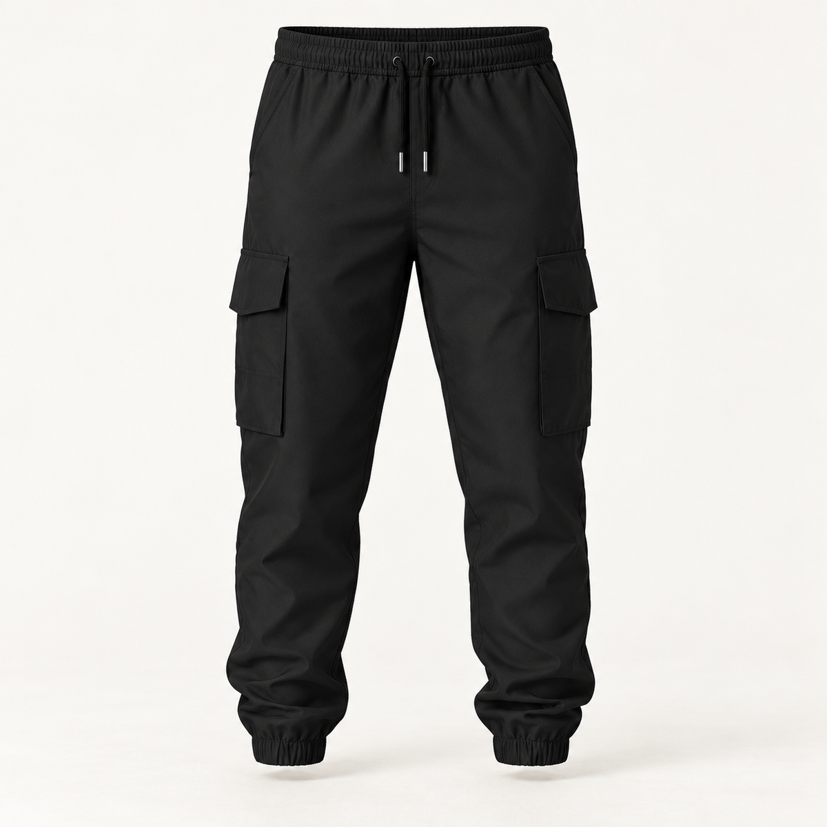 Harevi Men's Cargo Joggers Black - Ghost mannequin