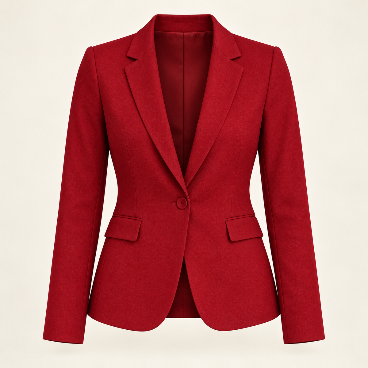 Harevi Women's Fitted One Button Blazer - Burgundy ghost mannequin