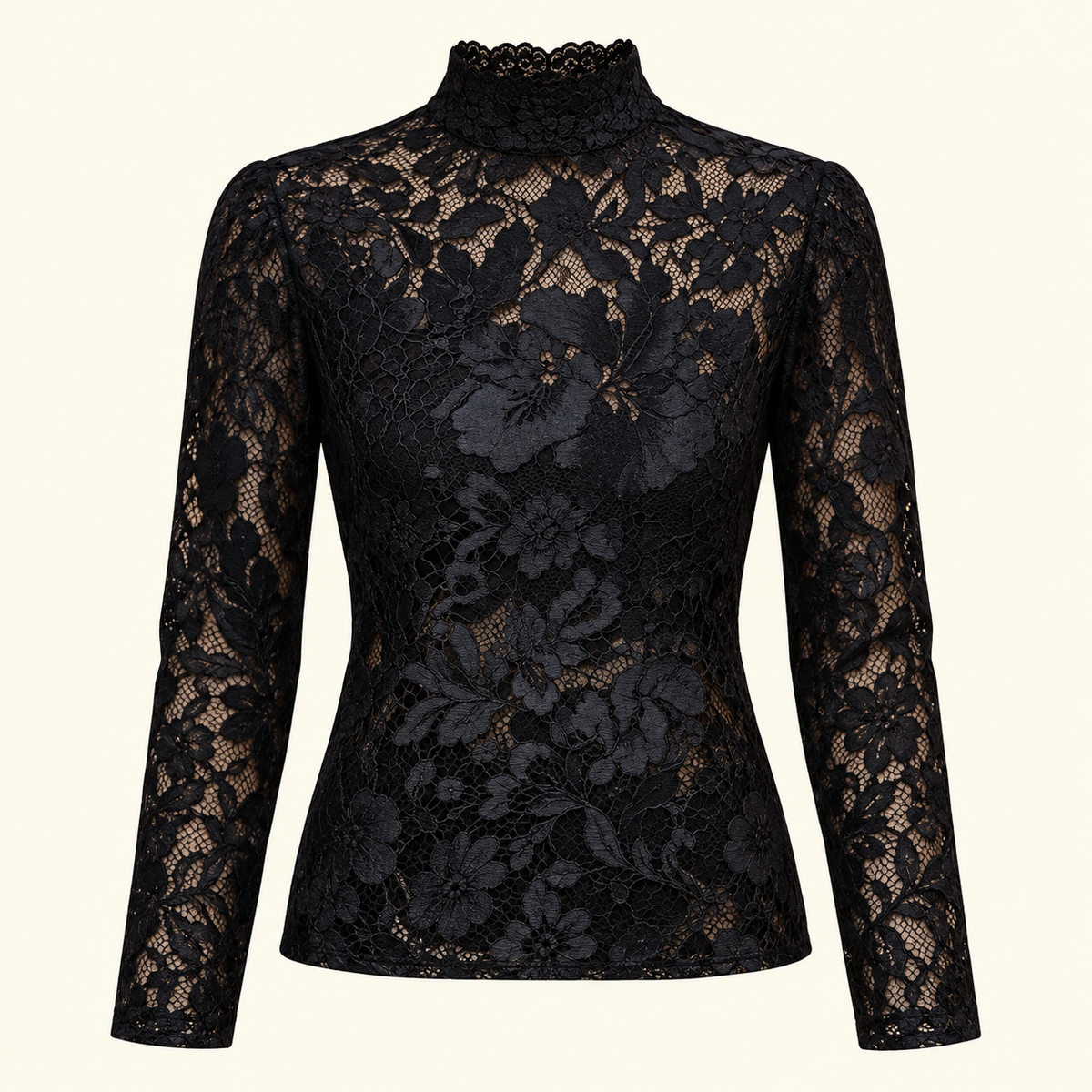 Black lace blouse - product only