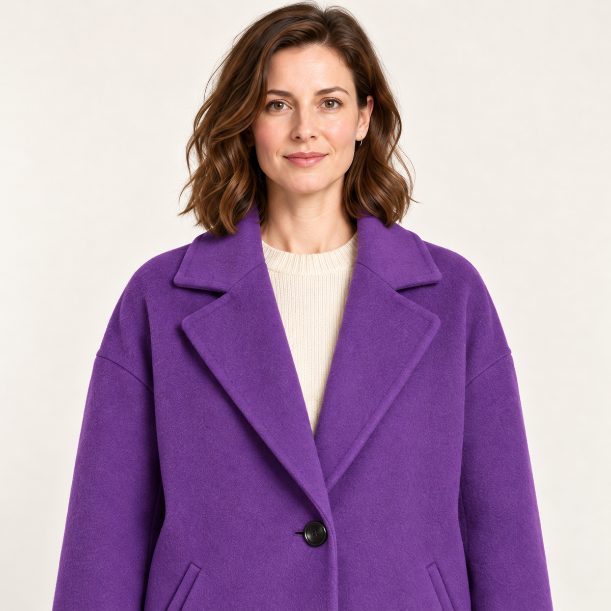 Purple coat – close-up