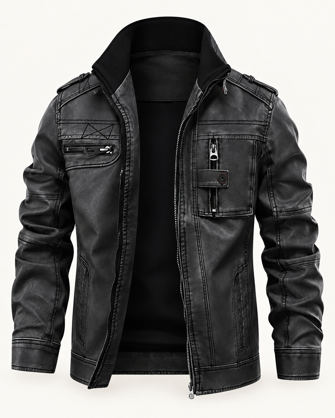Harevi men's black zip jacket, product only