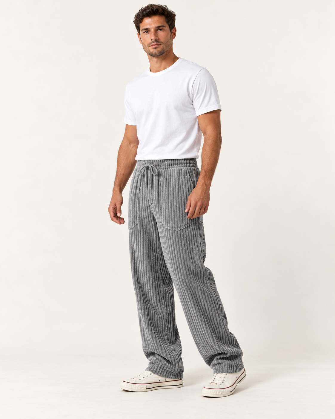 Men's Wide Leg Trousers - Three-quarter