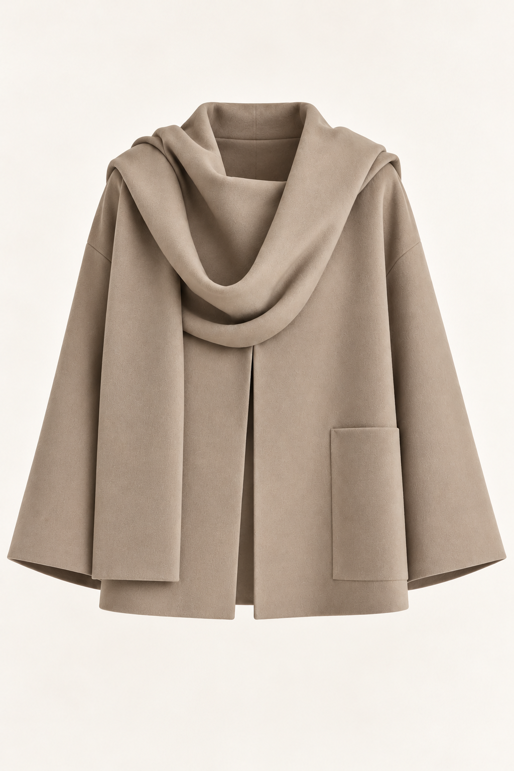 Harevi women's taupe scarf coat - ghost-taupe