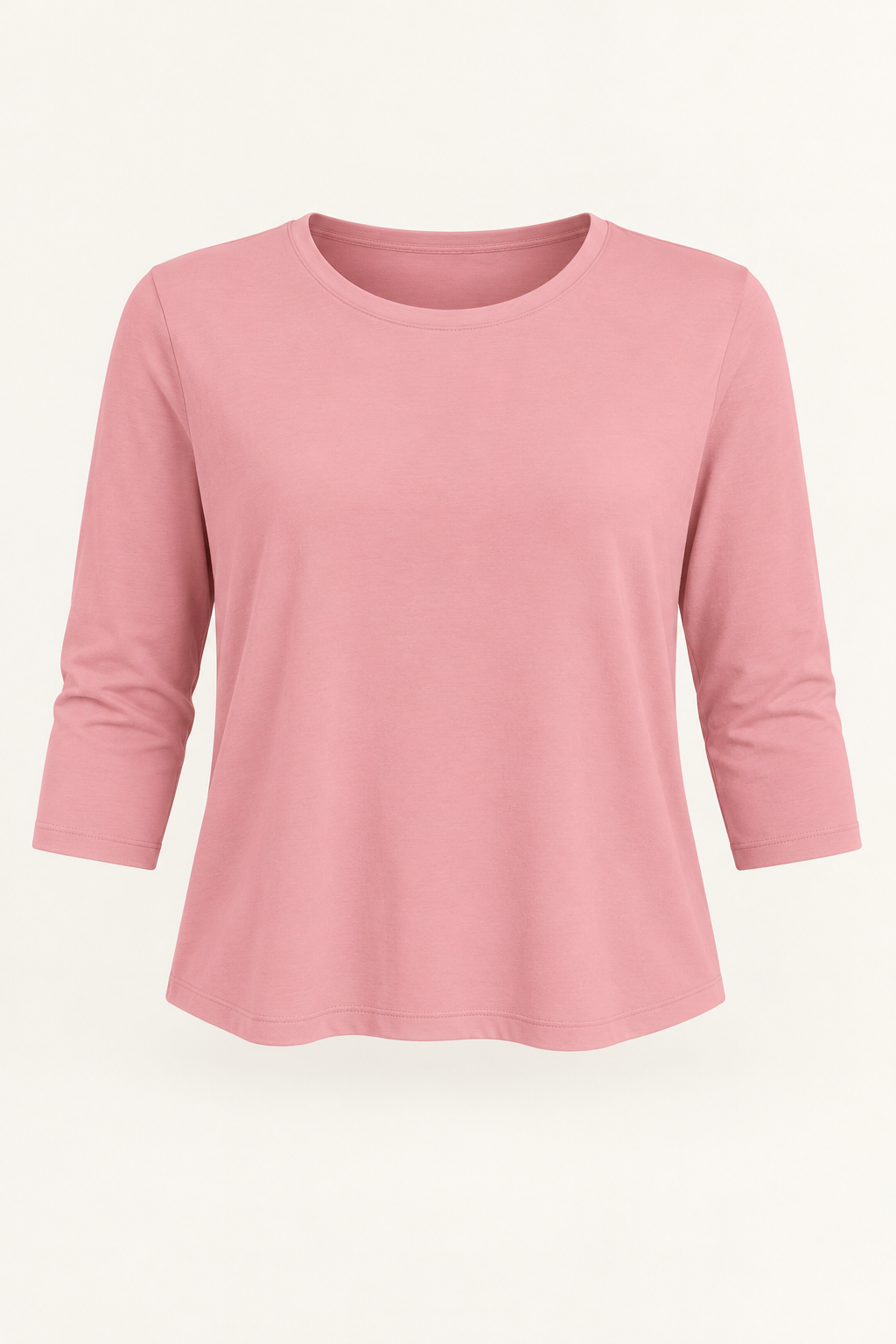 Harevi women's pink three quarter sleeve top - ghost mannequin