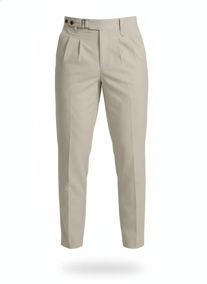 Men's Tailored Slim Fit Trousers - Cotton Blend with Slanted Pockets