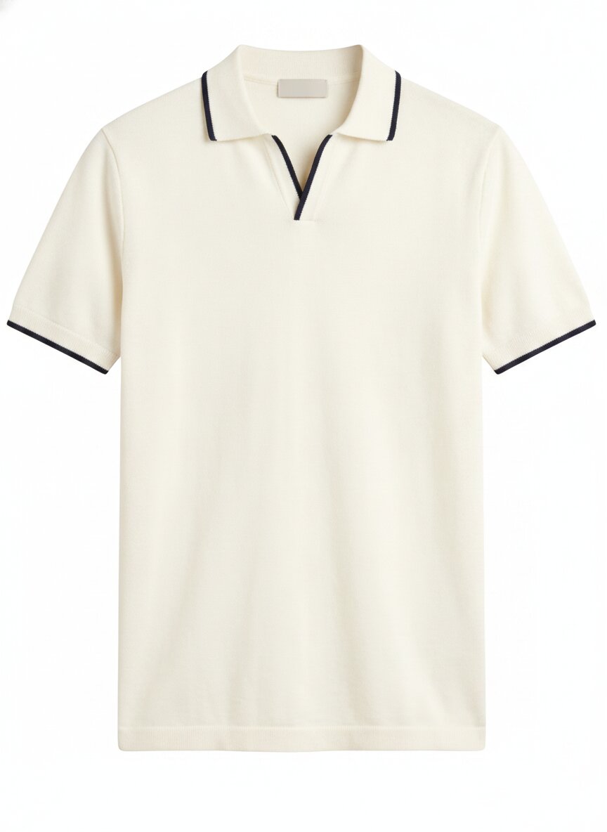Men's Slim Fit Polo Shirt - Cotton Stretch Contrast Collar