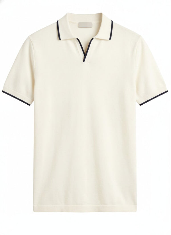 Men's Slim Fit Polo Shirt - Cotton Stretch Contrast Collar